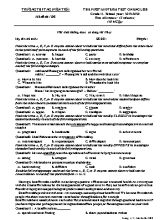 Đề kiểm tra học kỳ I môn Tiếng Anh Lớp 11 - Mã đề 208 - Năm học 2019-2020 - Trường THPT Nguyễn Trãi